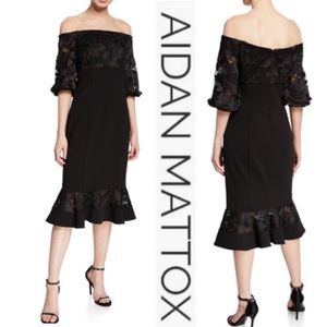 Aidan Mattox off shoulder mermaid dress